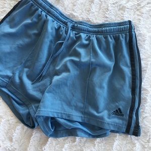 Adidas Athletic Logo Blue Strip Shorts